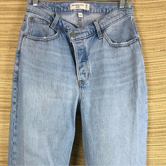 Abercrombie & Fitch High Rise Dad Jean Criss-Cross Crossover Waistband Size 26 - Picture 6 of 13